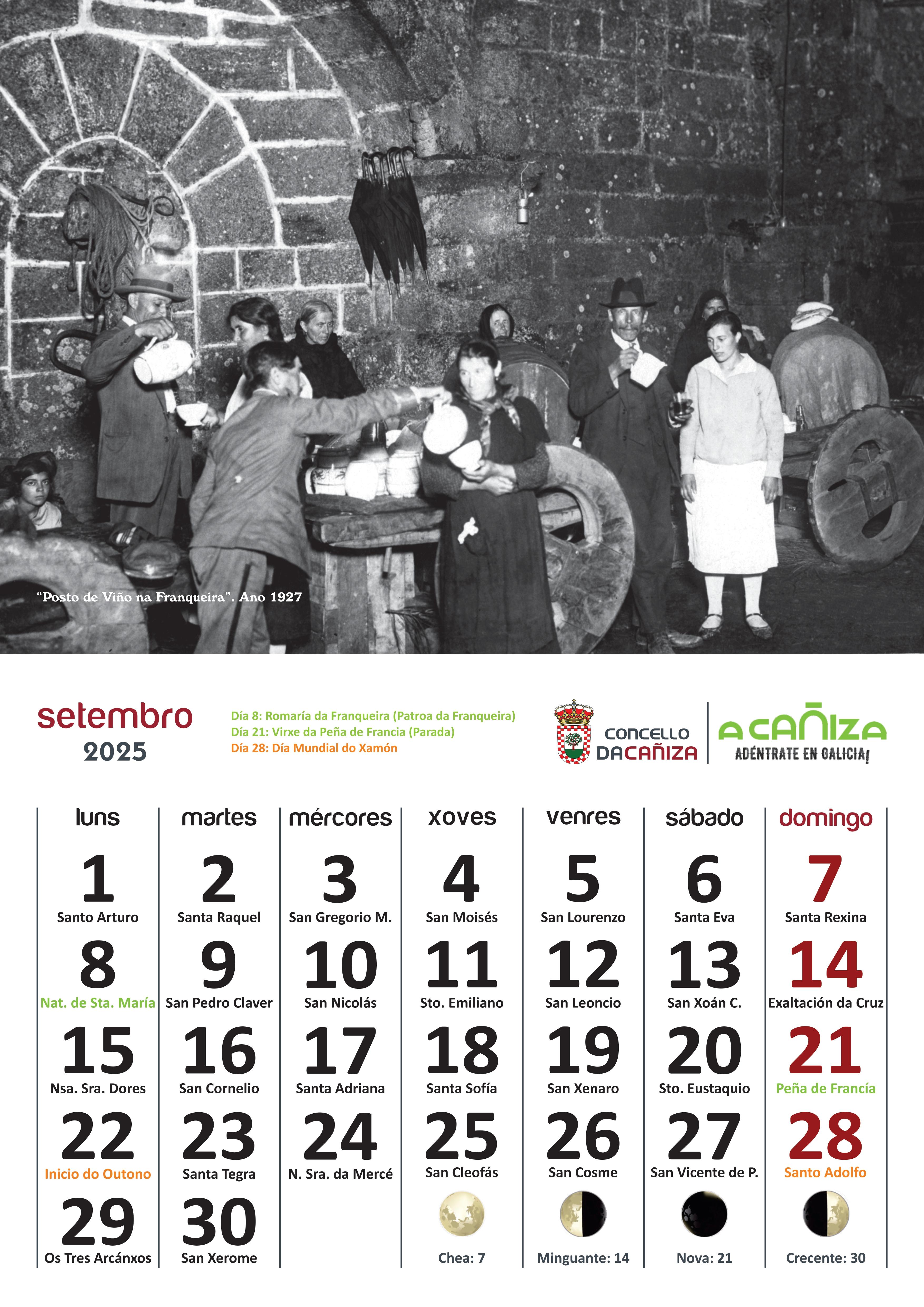 Presentamos o Calendario 2025 do Concello da Cañiza