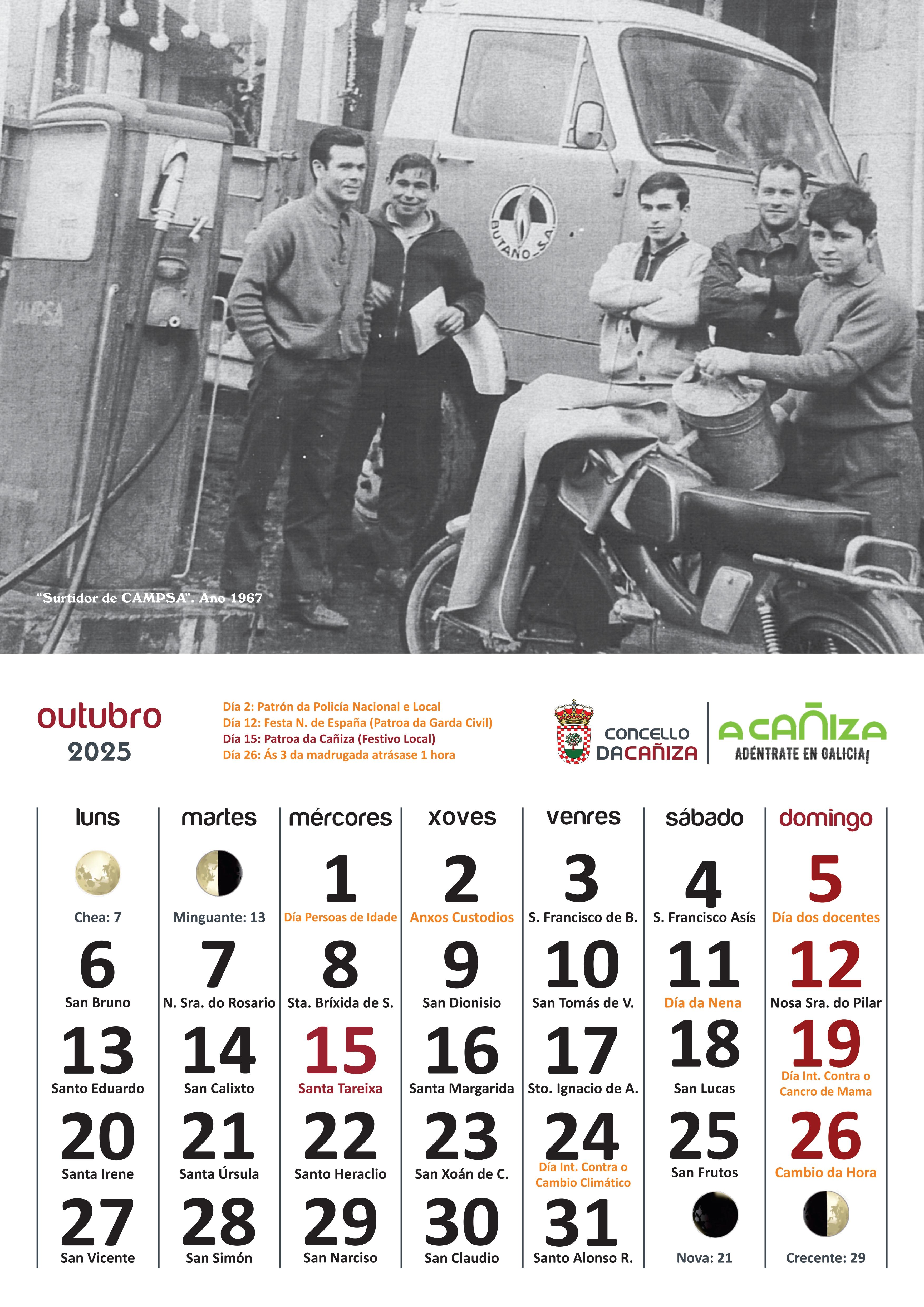 Presentamos o Calendario 2025 do Concello da Cañiza