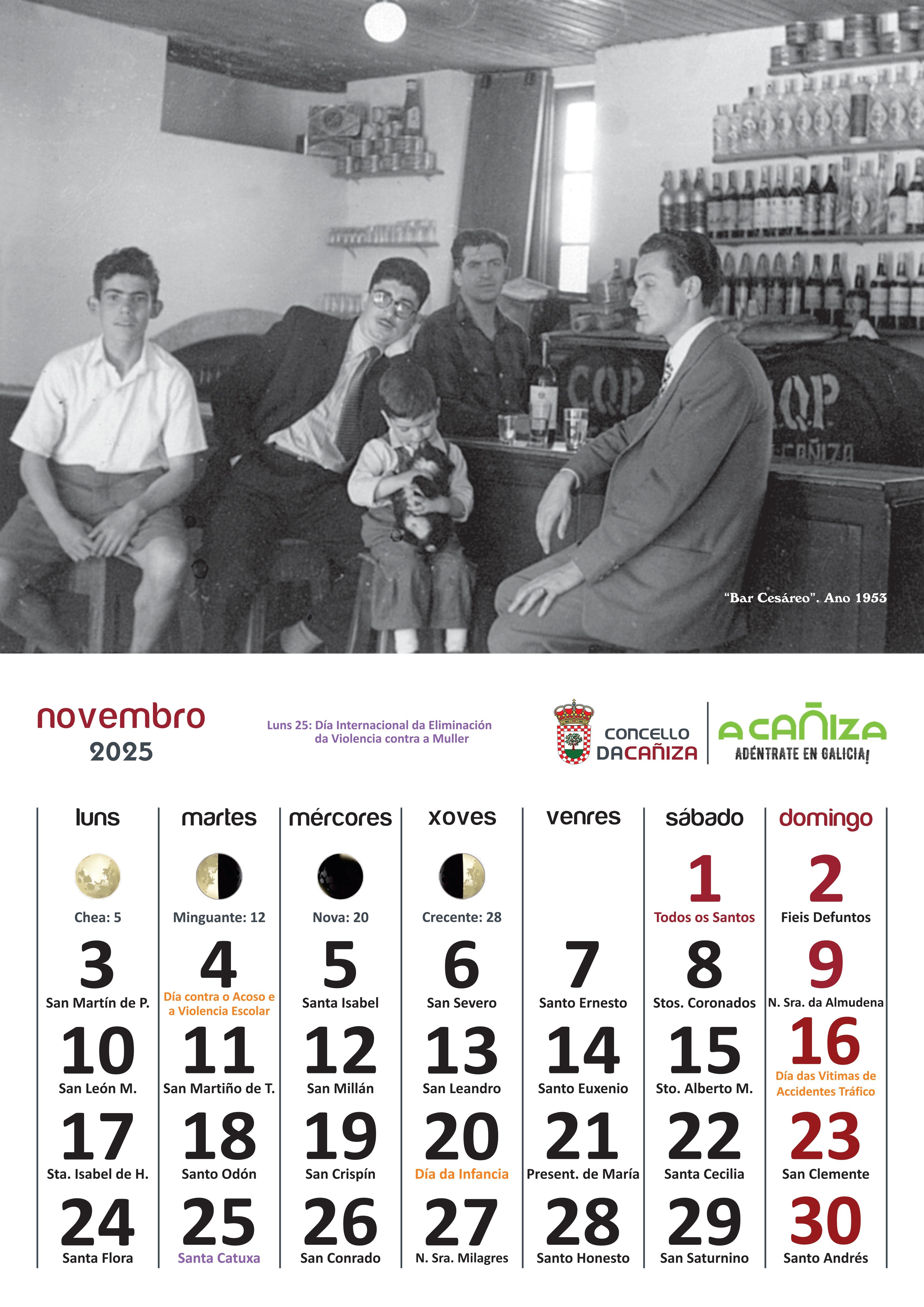 Presentamos o Calendario 2025 do Concello da Cañiza