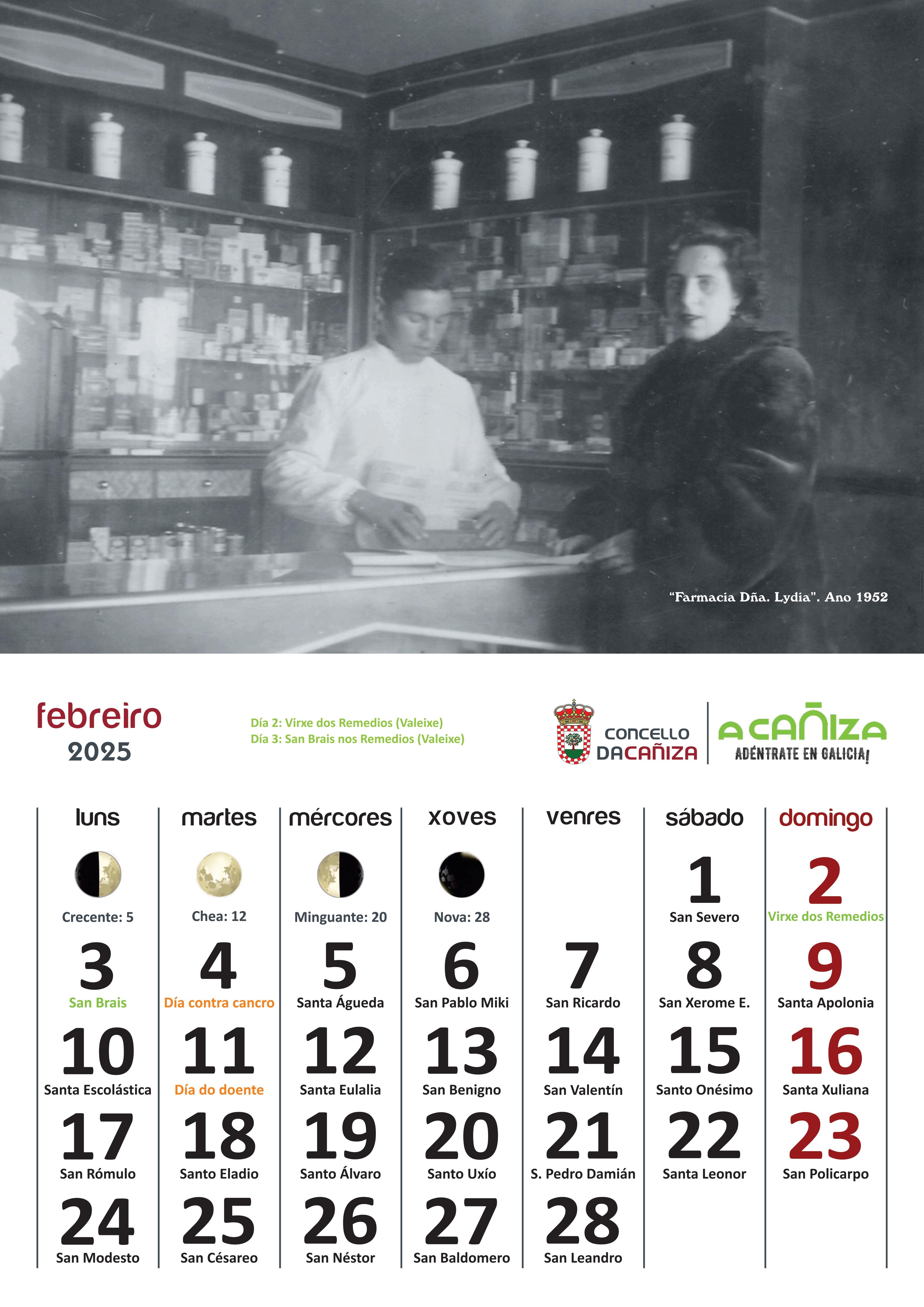 Presentamos o Calendario 2025 do Concello da Cañiza