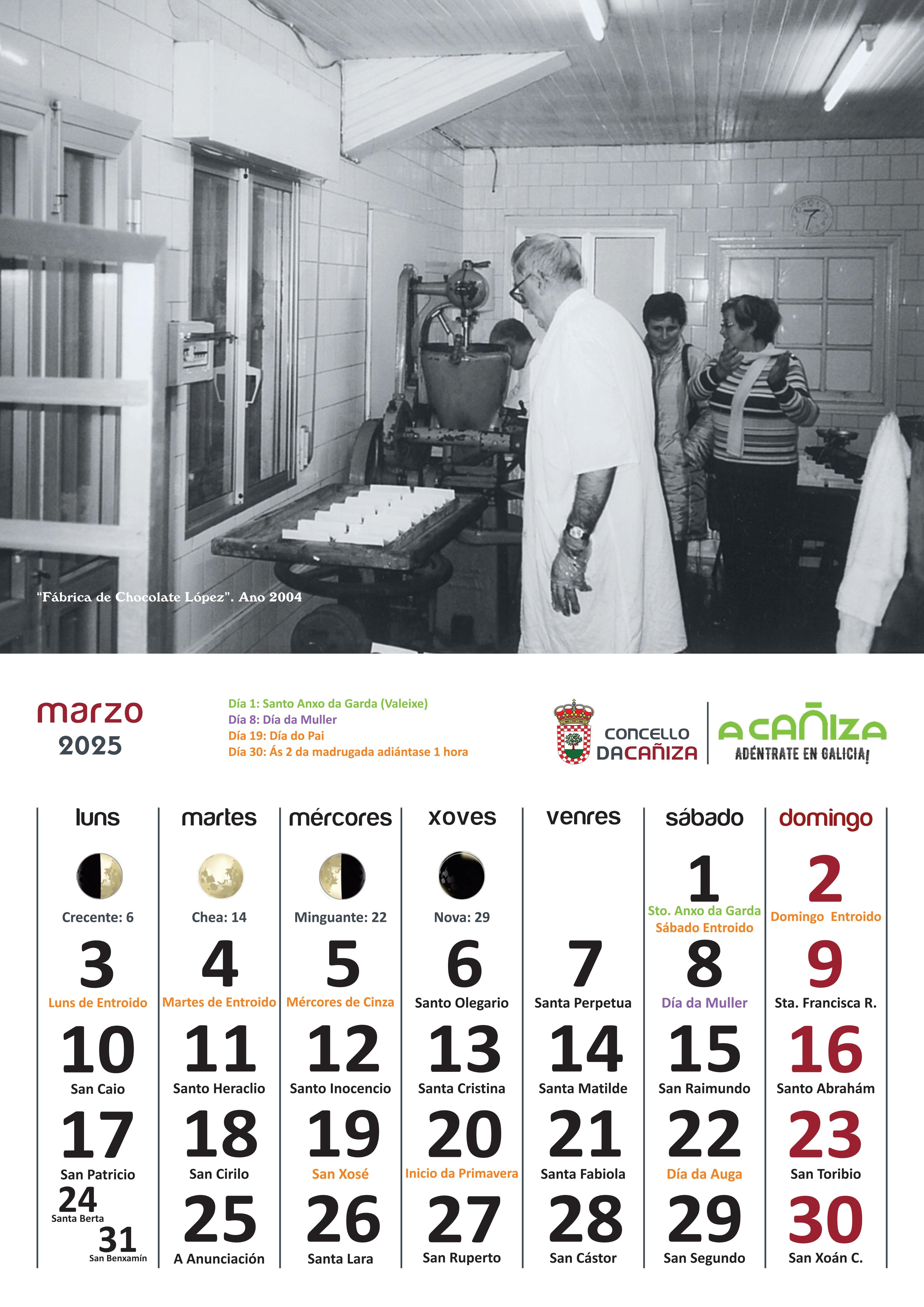 Presentamos o Calendario 2025 do Concello da Cañiza