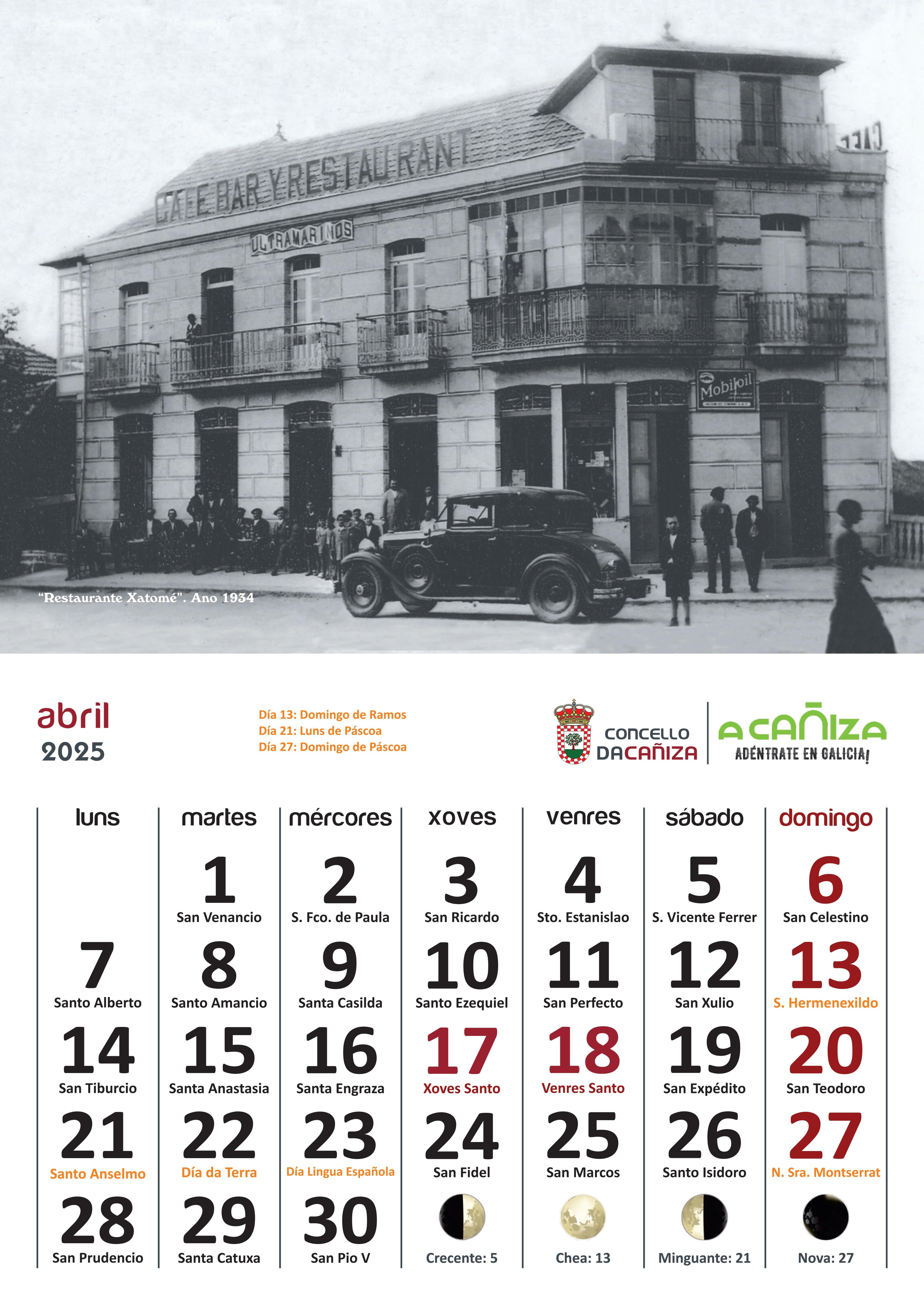 Presentamos o Calendario 2025 do Concello da Cañiza