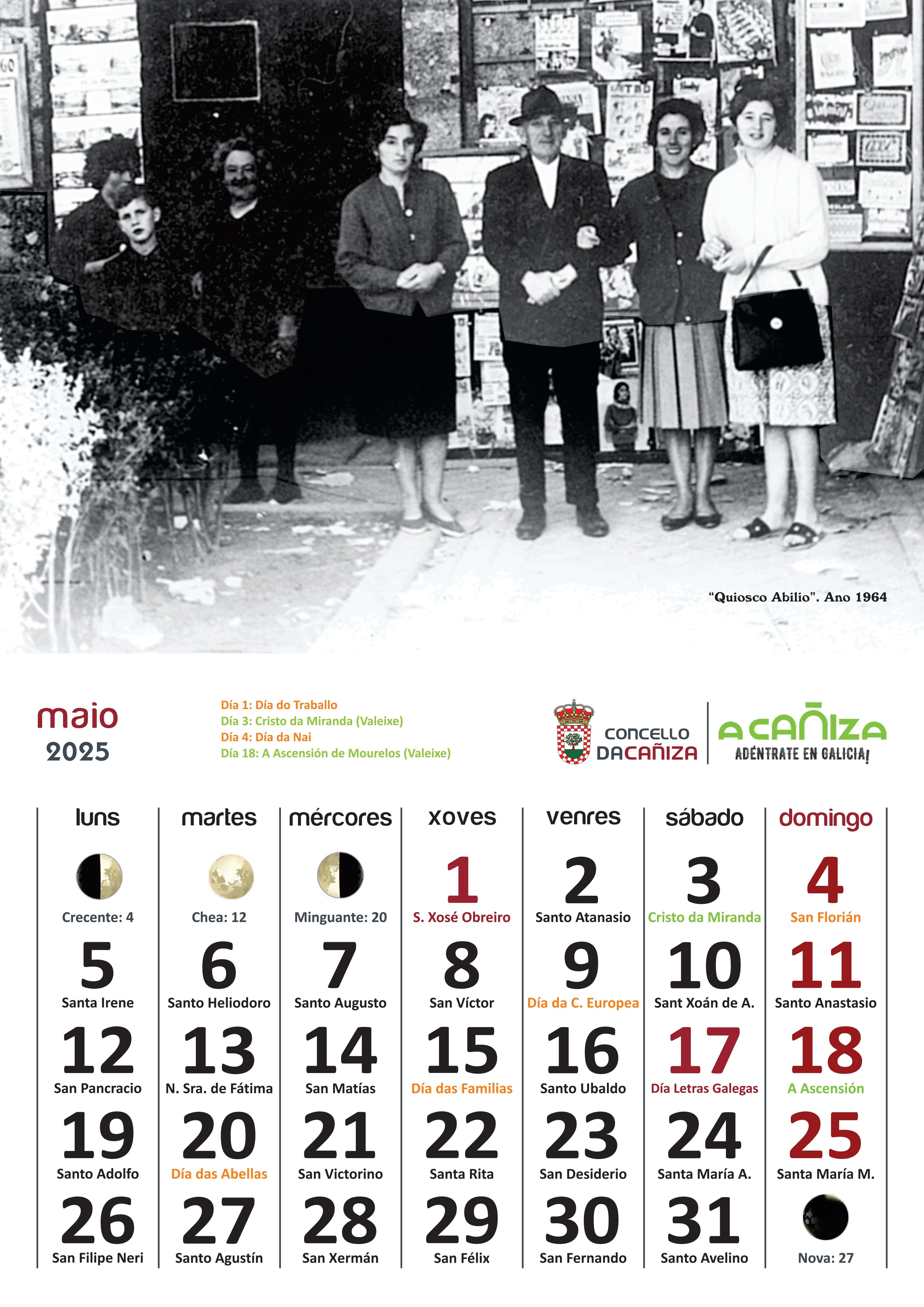 Presentamos o Calendario 2025 do Concello da Cañiza