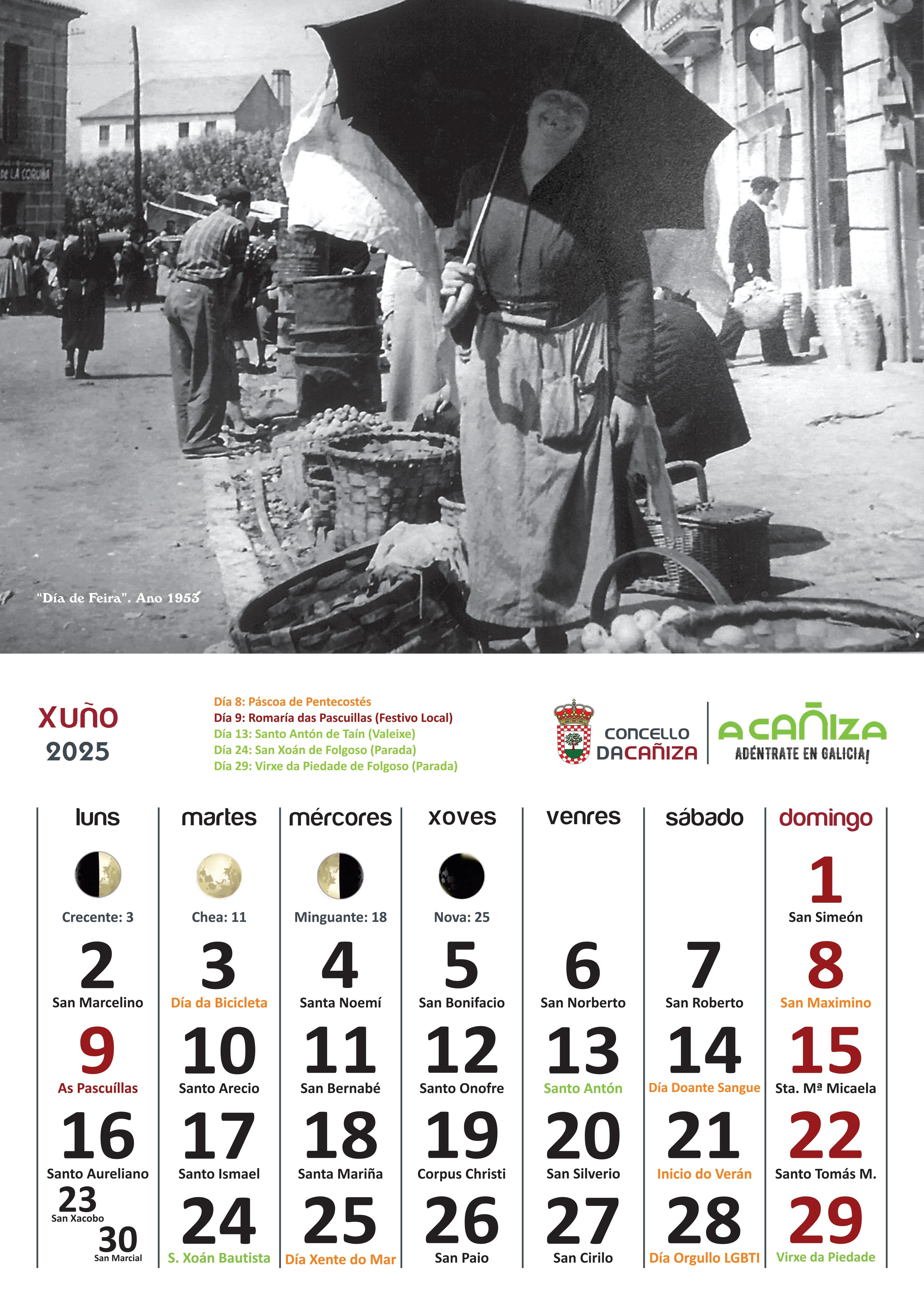 Presentamos o Calendario 2025 do Concello da Cañiza