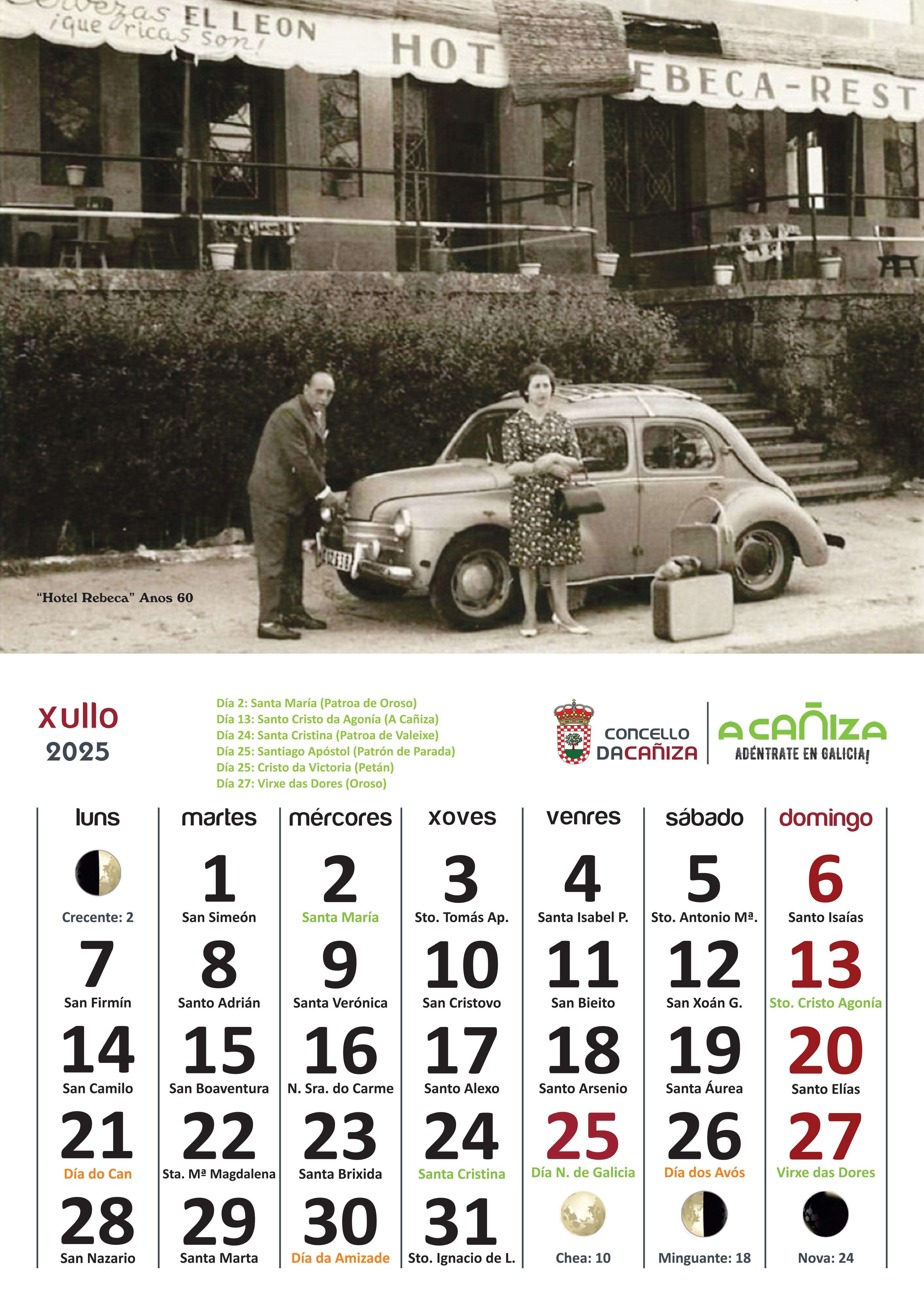 Presentamos o Calendario 2025 do Concello da Cañiza