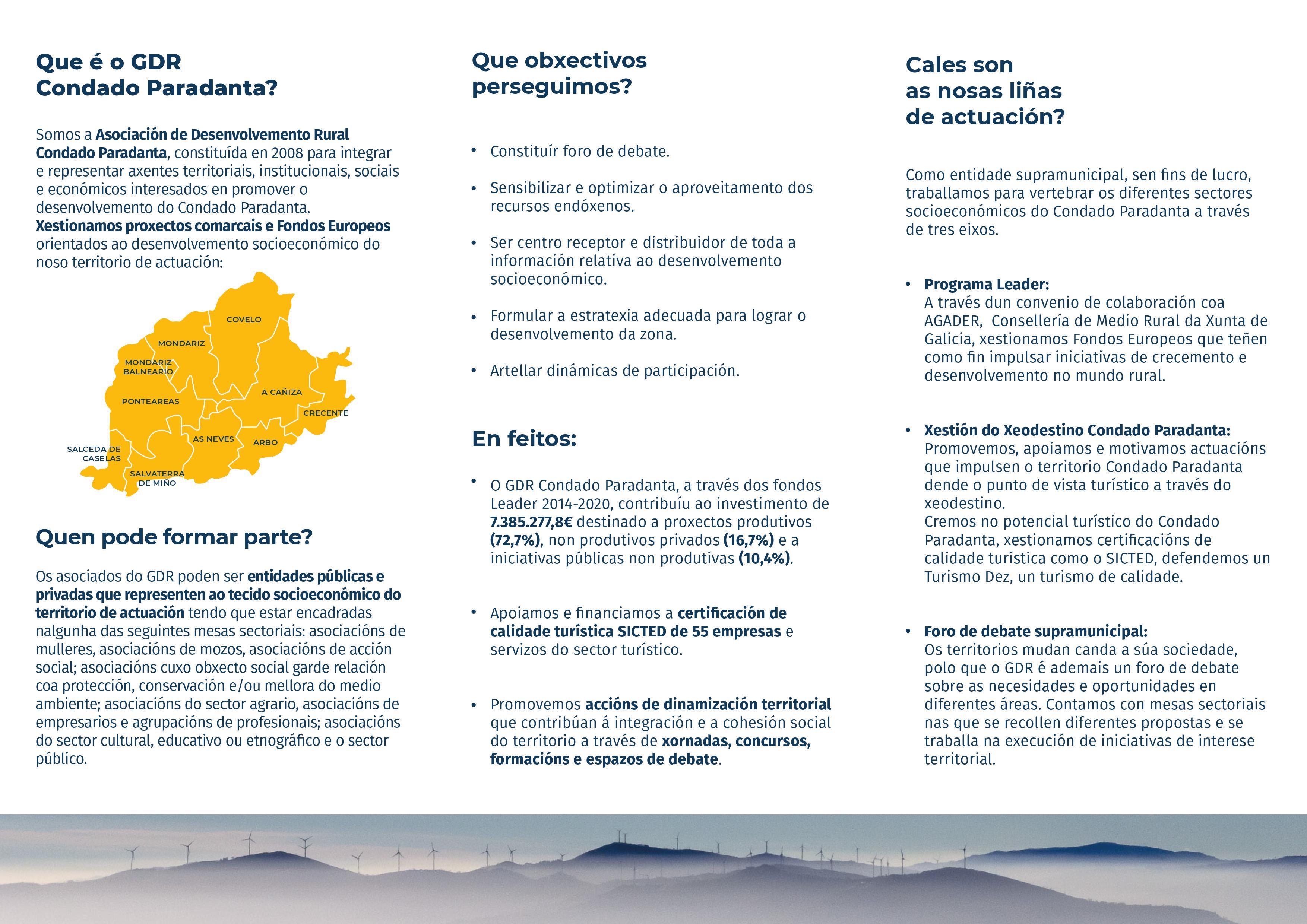 A qué se dedica o Grupo de Desenvolvemento Rural Condado Paradanta