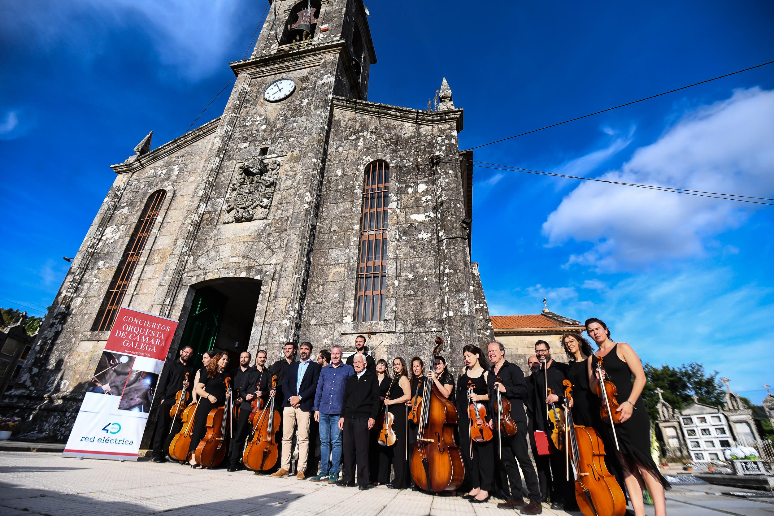 Éxito rotundo en Valeixe co concerto de música clásica celebrado o 21 de xuño a cargo da Orquestra de Cámara Galega, no marco do 40 Aniversario de REDEIA