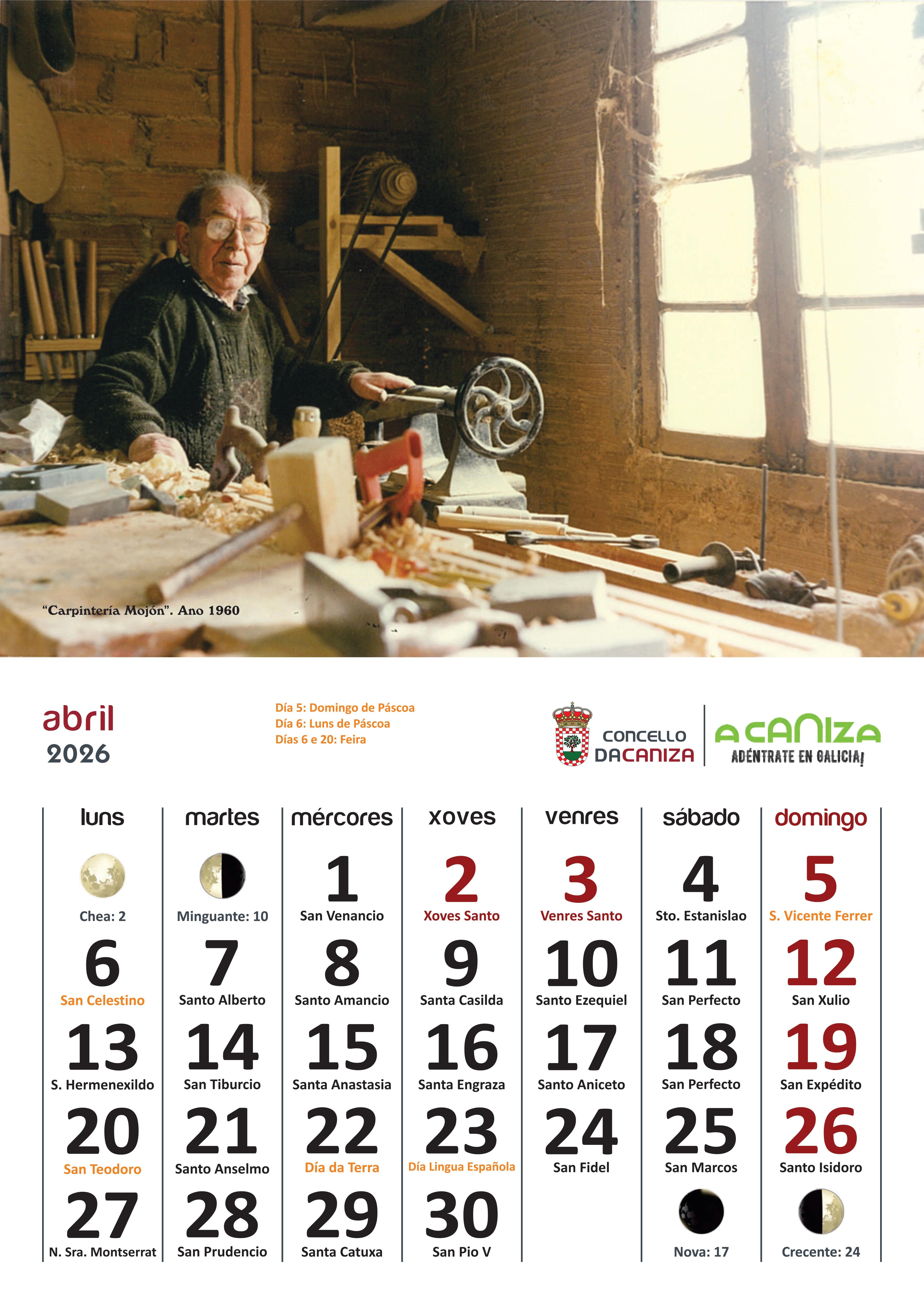 Presentamos o Calendario 2026 do Concello da Cañiza