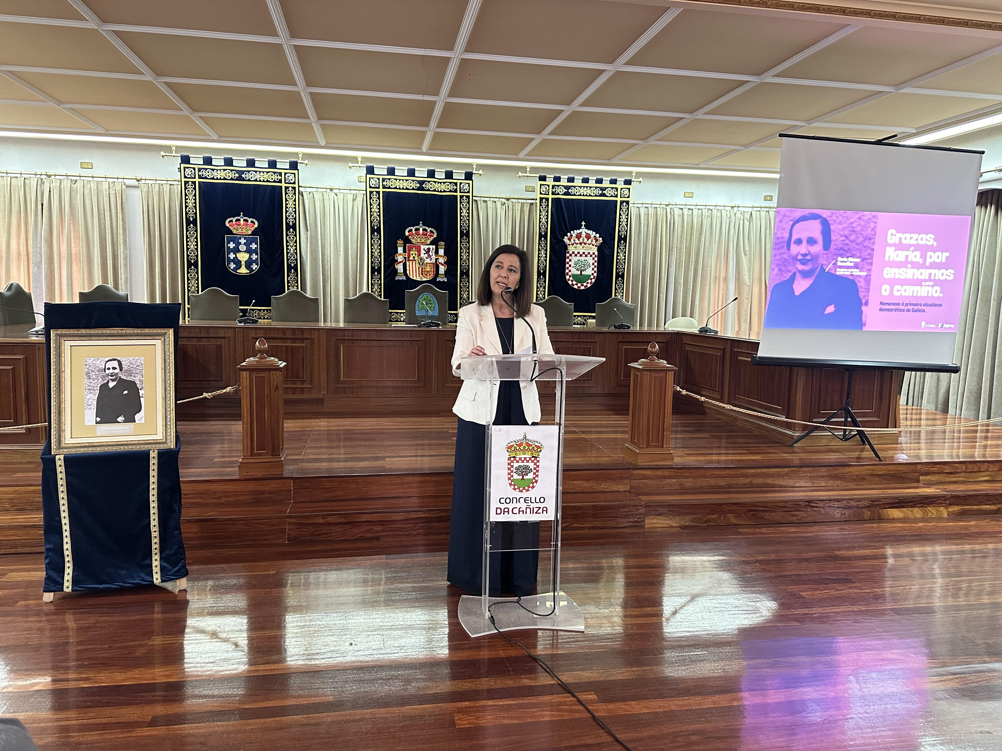 A Cañiza homenaxea a Maruja Gómez, a primeira alcaldesa democrática de Galicia elixida no municipio en 1936