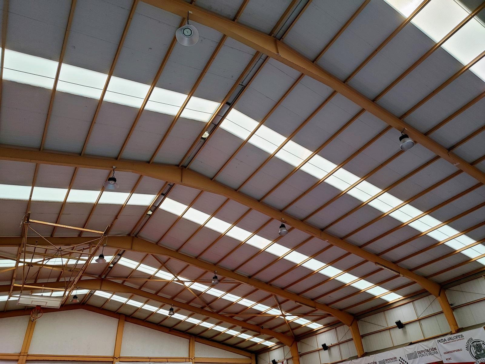 detalle de la nueva cubierta del pabellon Carballo do Marco