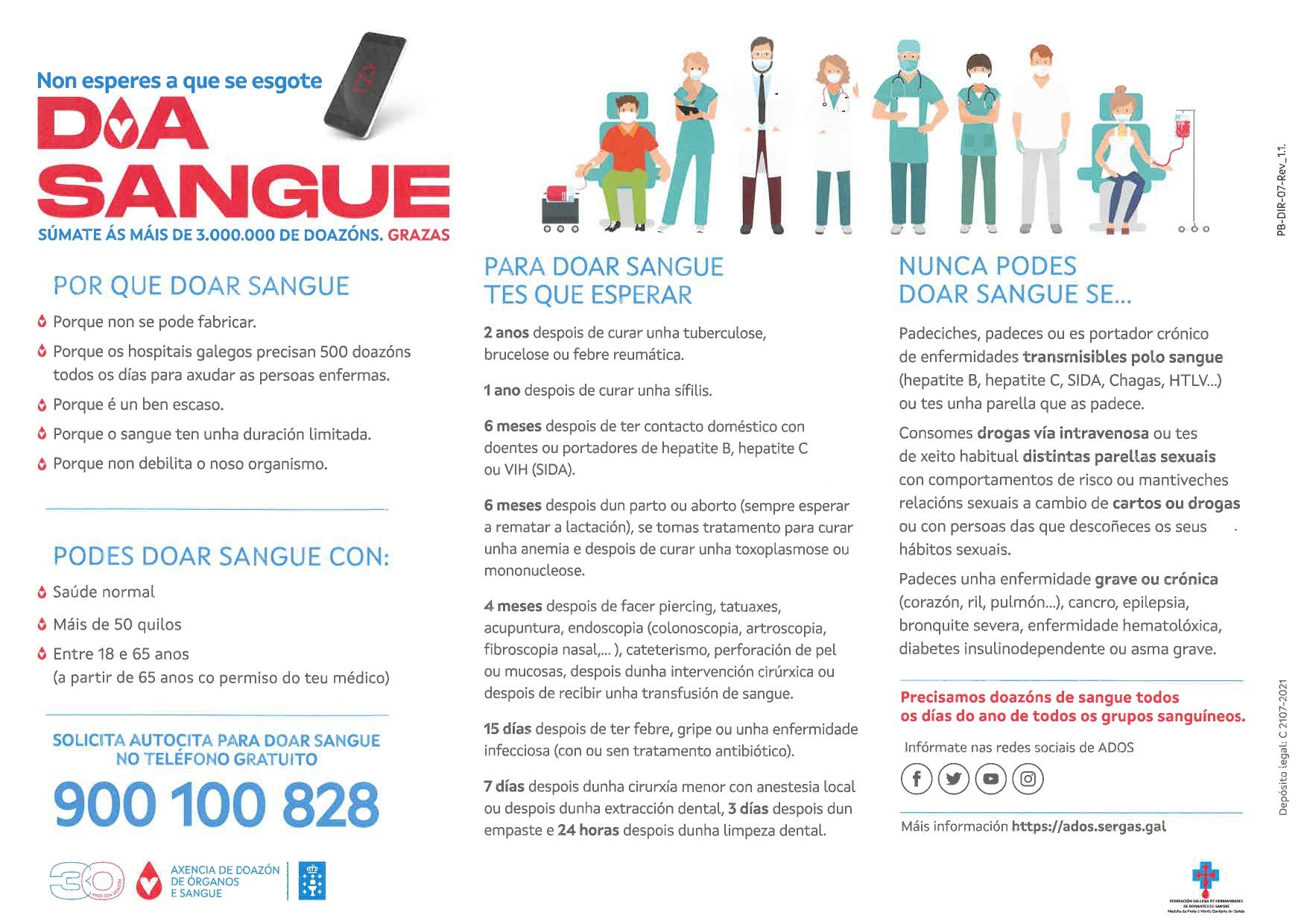 A axencia ADOS inicia unha nova campaña de DOAZÓN DE SANGUE NA CAÑIZA