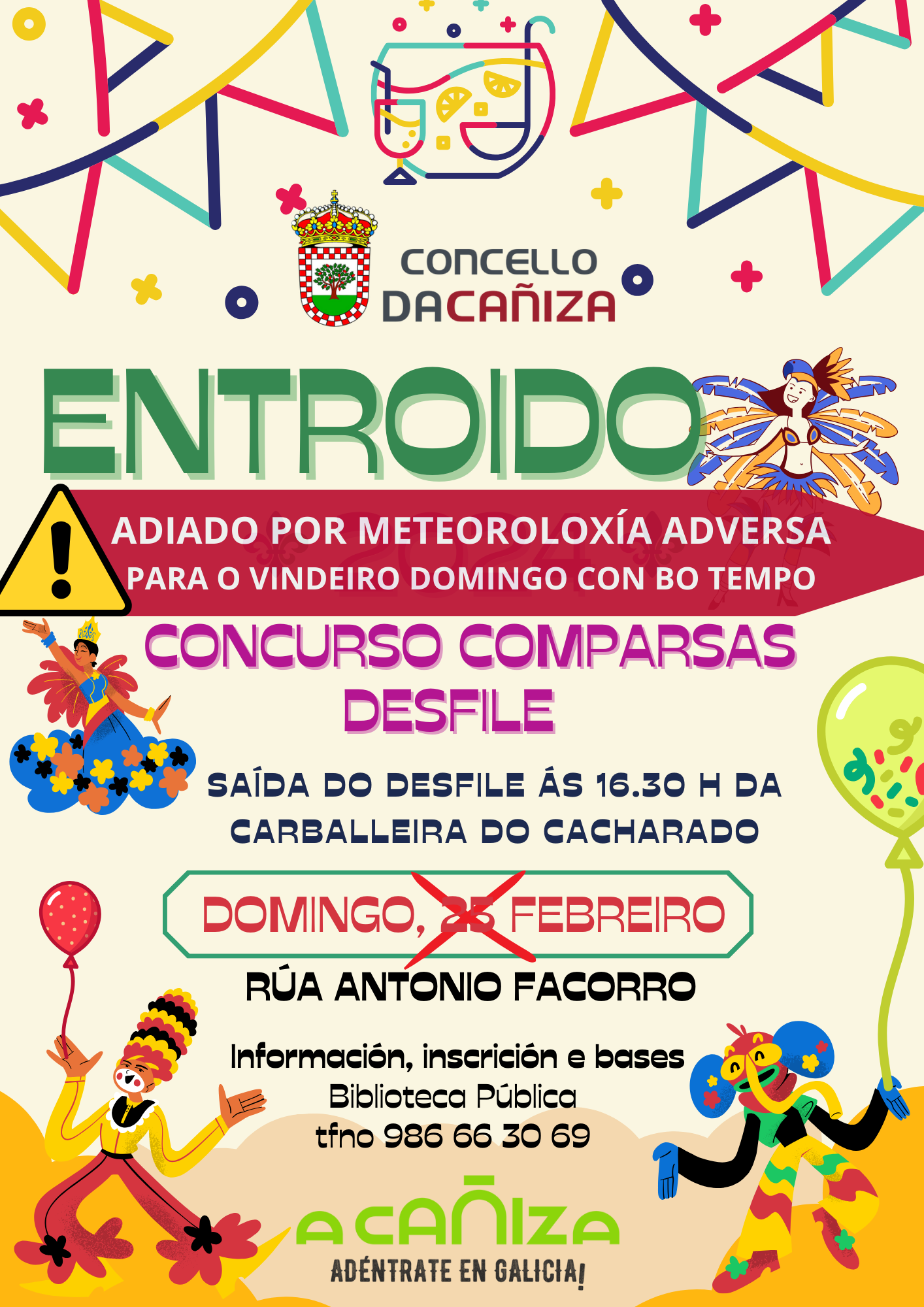 Comunicado de cambio de data do concurso de comparsas de entroido 2024