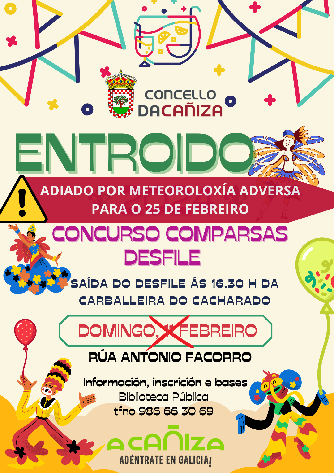 Comunicado de cambio de data do concurso de comparsas de entroido 2024