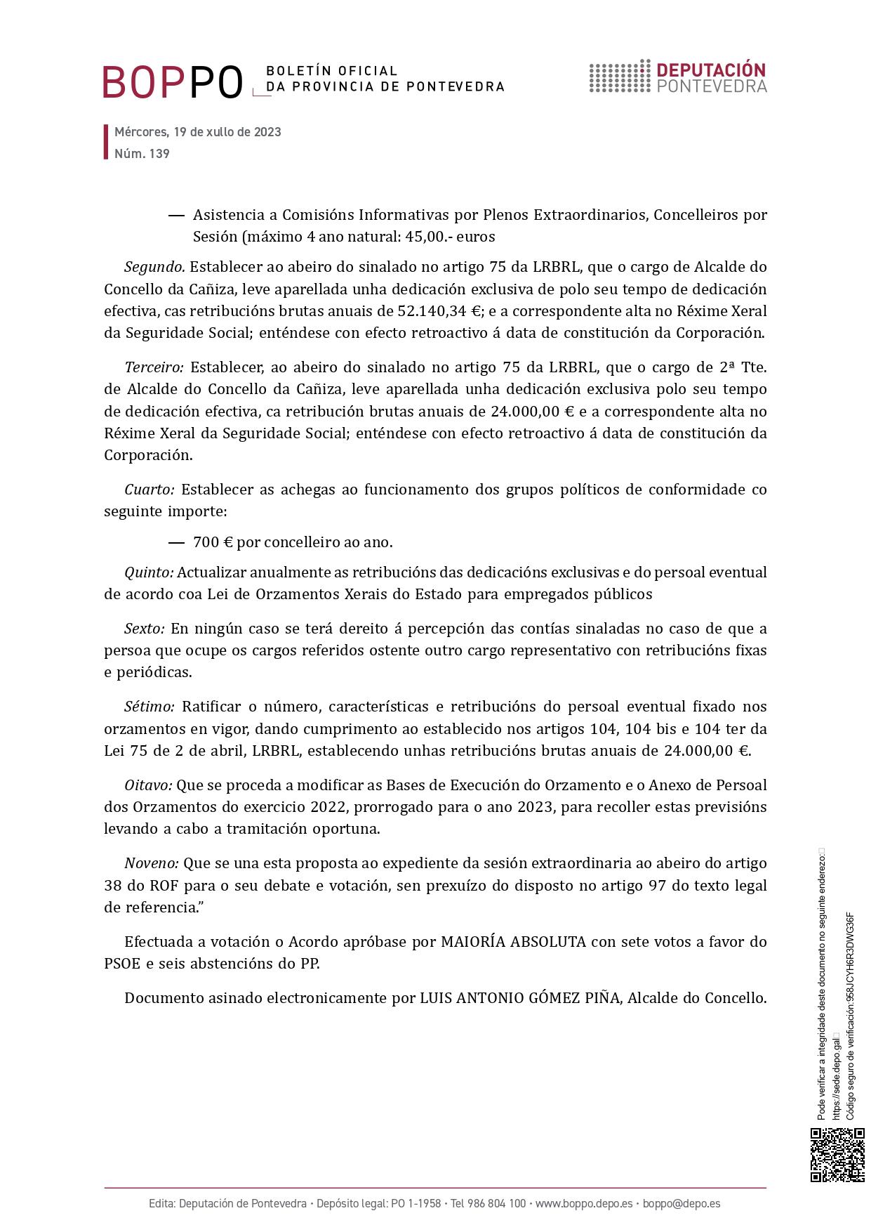 Designación das dedicacións exclusivas