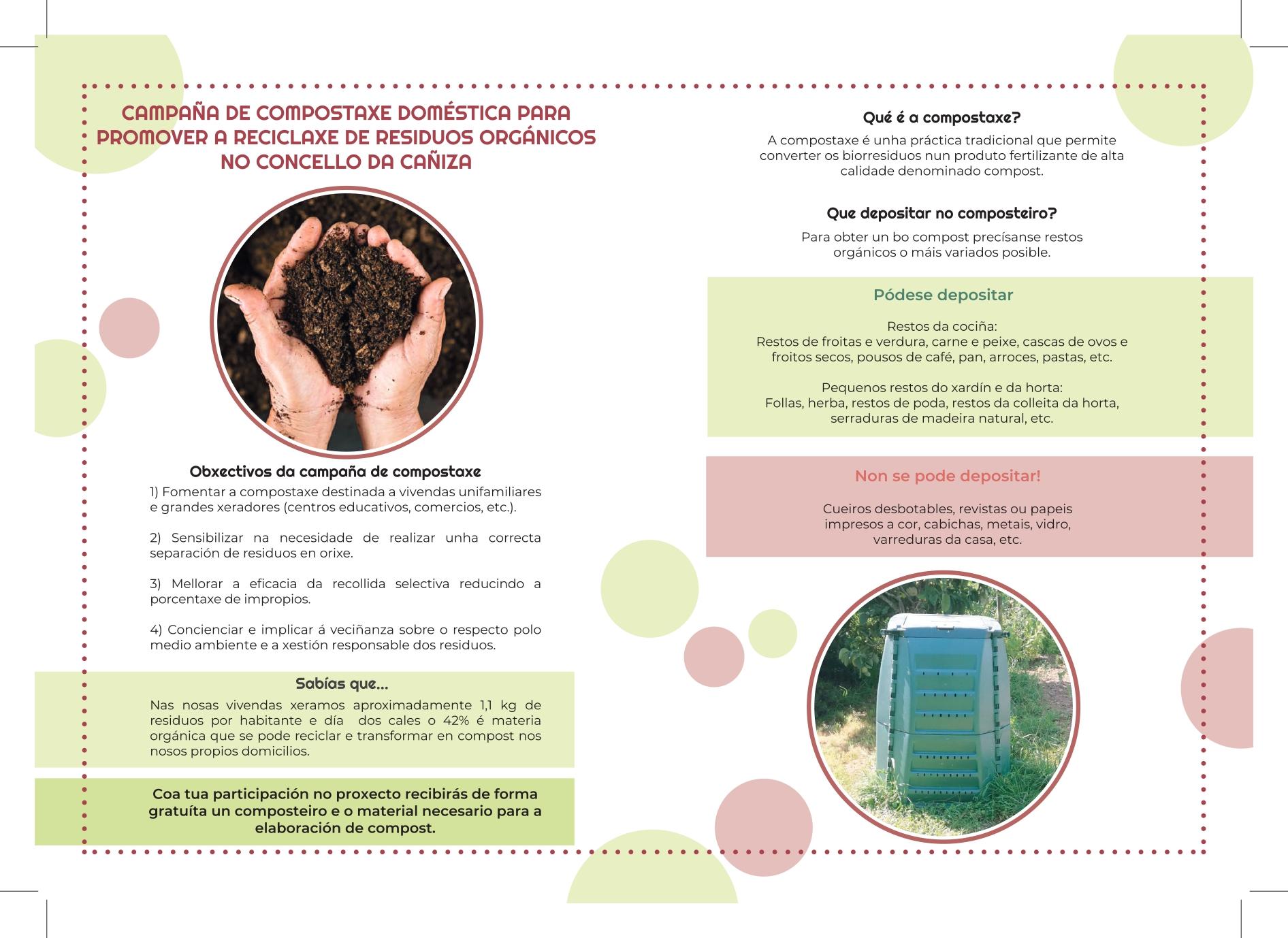 campaña de compostaxe domestica para promover a reciclaxe de residuos orgánicos no Concello