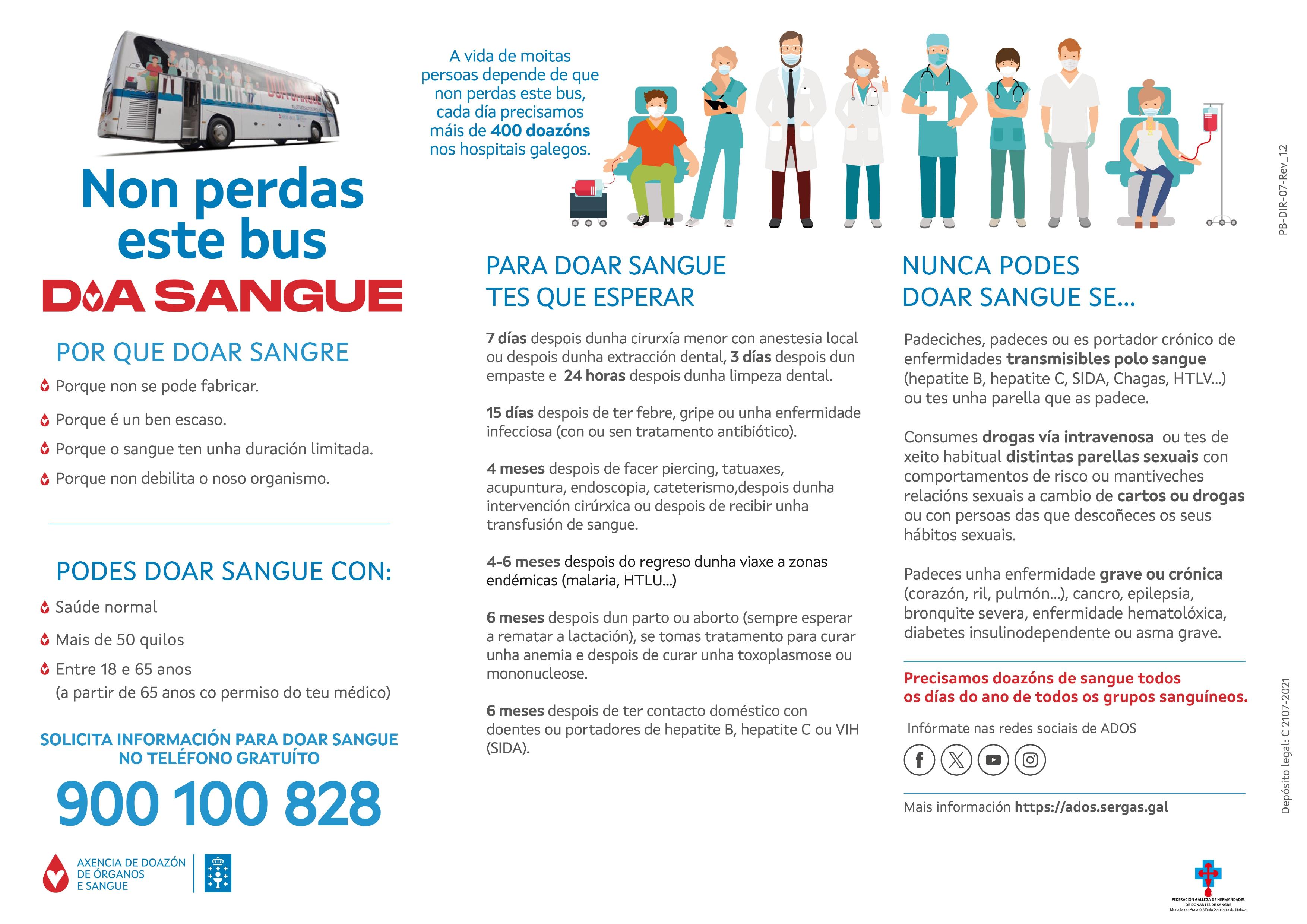 A unidade Móbil de ADOS estará na Cañiza o 16 de outubro de 2025 en horario de 10 a 14h e de 16 a 21h