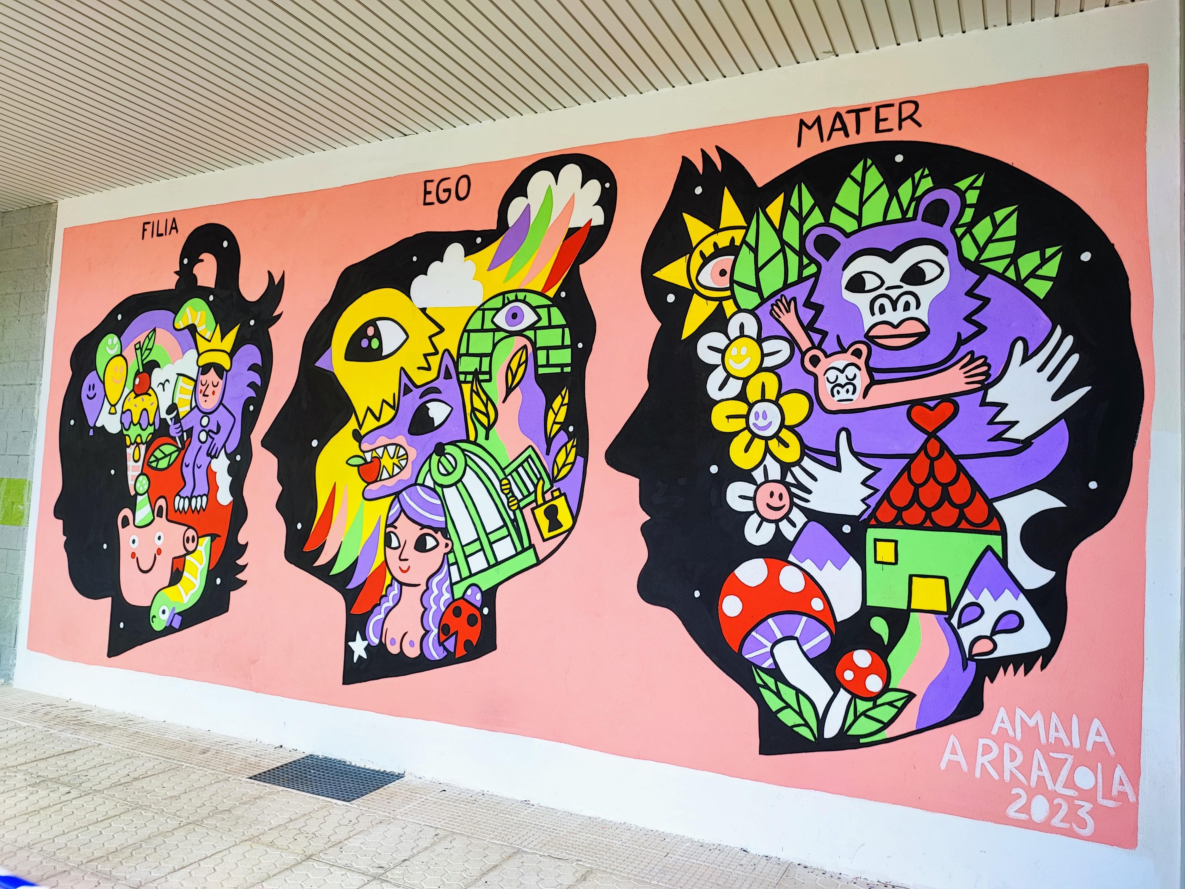 mural de igualdade realizado pola artista urbana vasca Amaia Arrazola