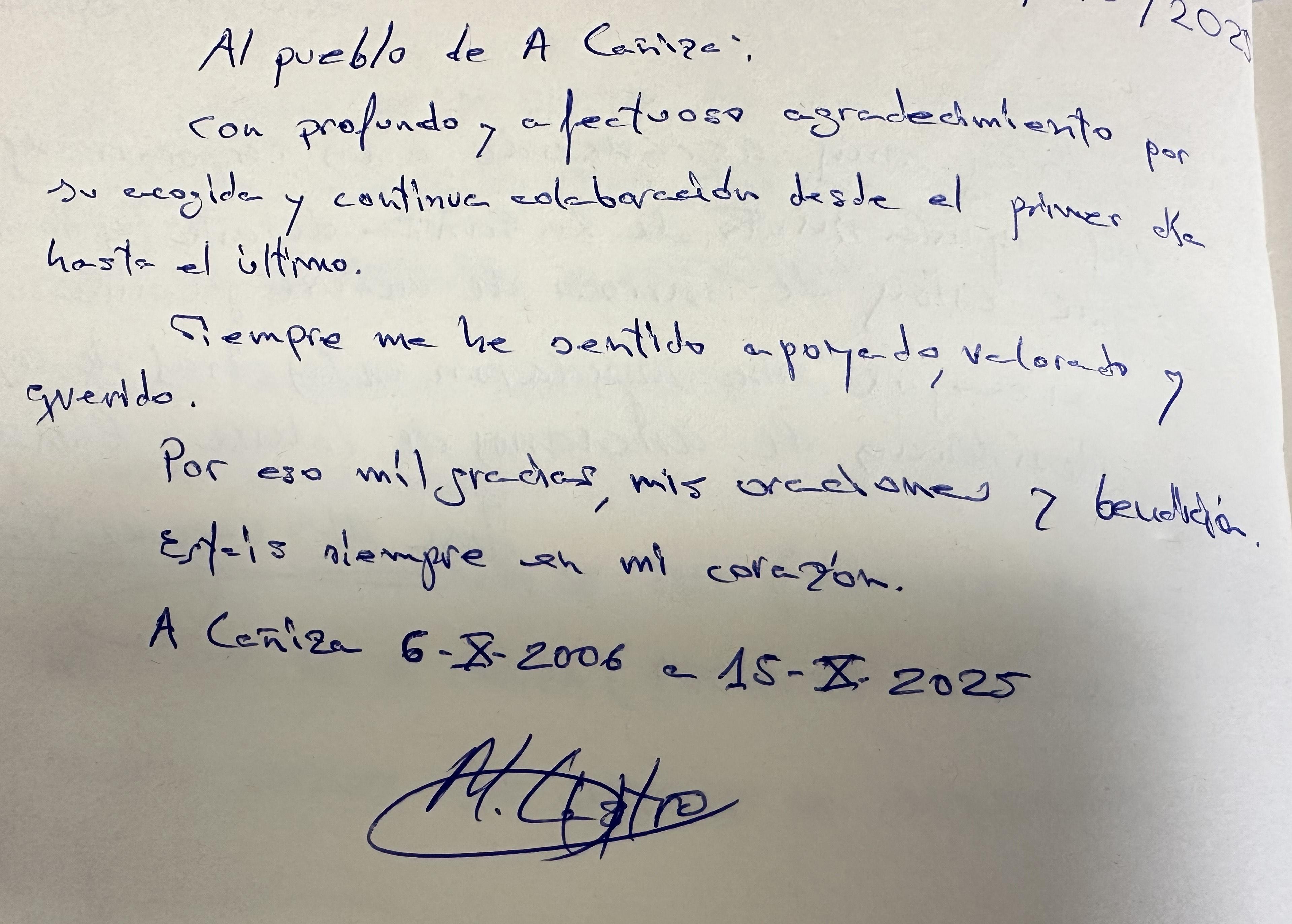 O Alcalde agradece a labor pastoral de Don Miguel Ángel Castro Quinteiro nos seus 19 anos de servizo ao municipio