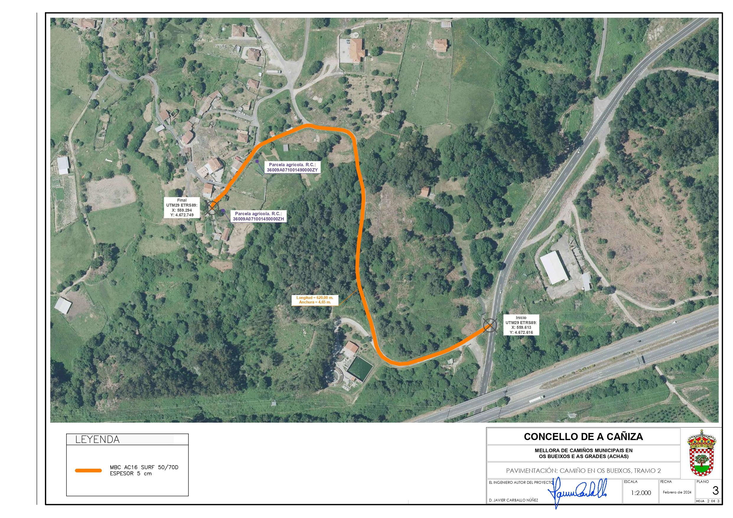O Alcalde visita as obras de mellora das pistas municipais incluídas no  PLAN CAMIÑOS 2024/2025, cun investimento de 112.655,01