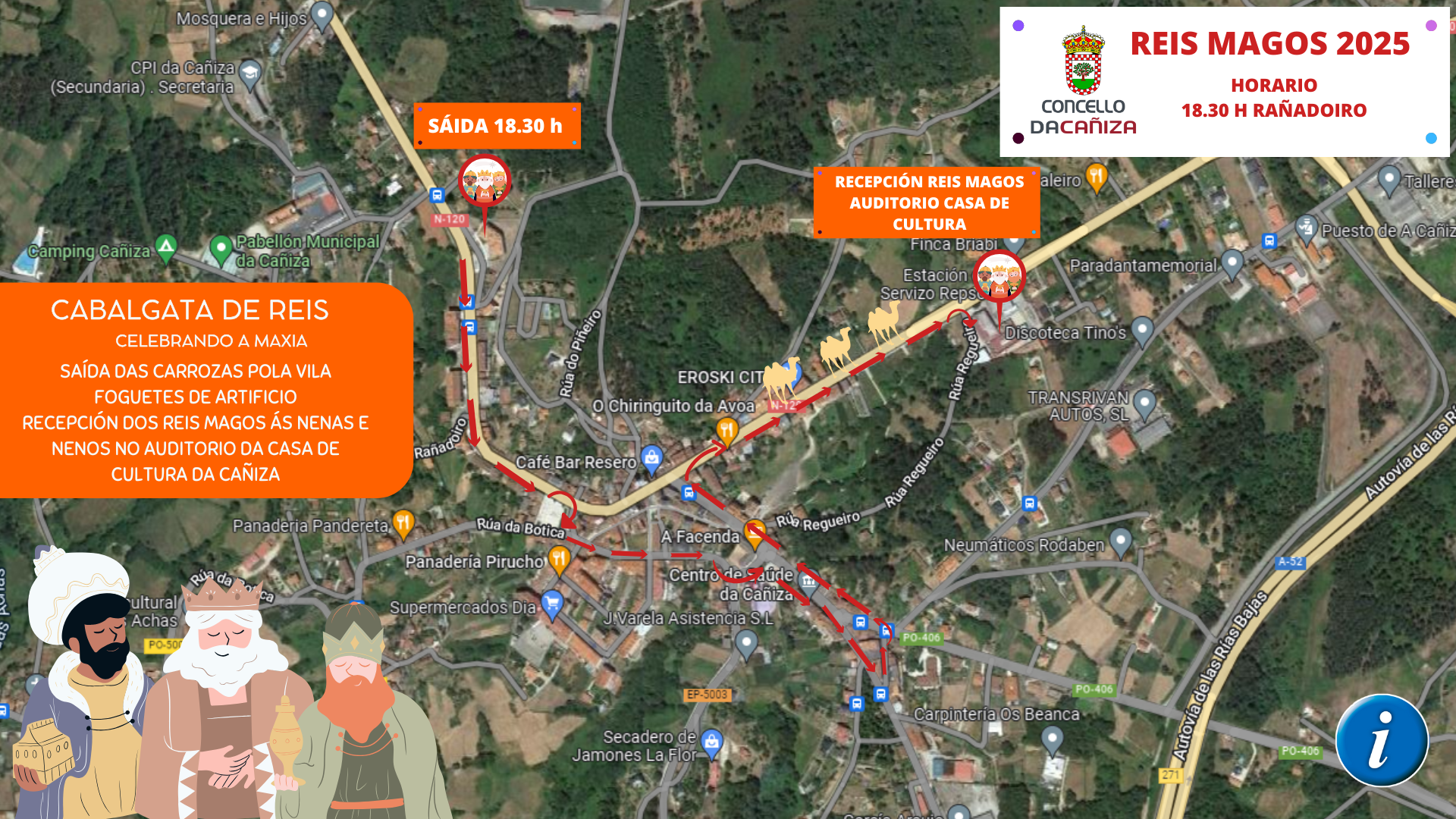 Plano do percorrido Real das Carrozas dos Reis