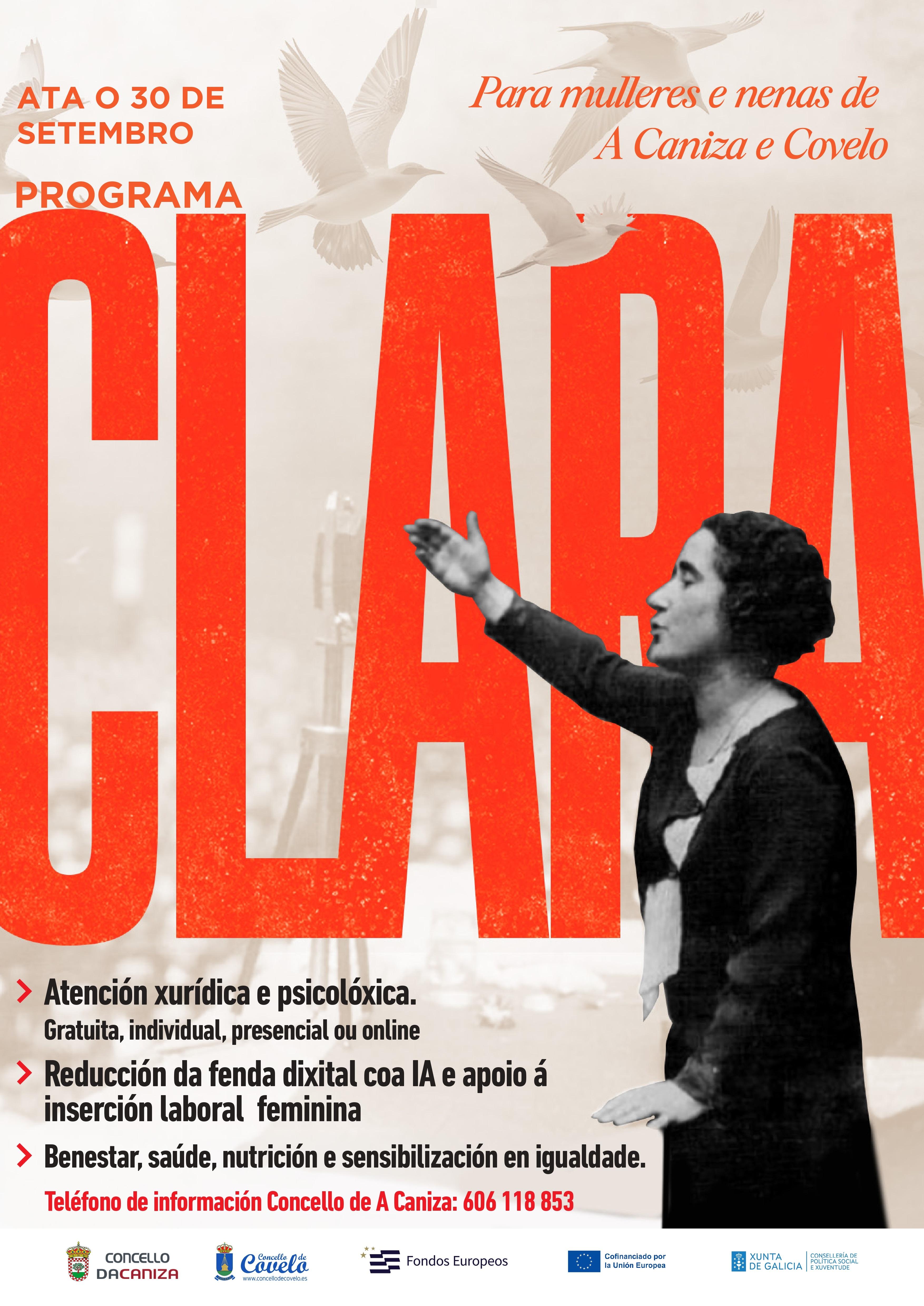 A Caniza e Covelo poñen en marcha o Programa CLARA para promover a igualdade e previr a violencia de xénero