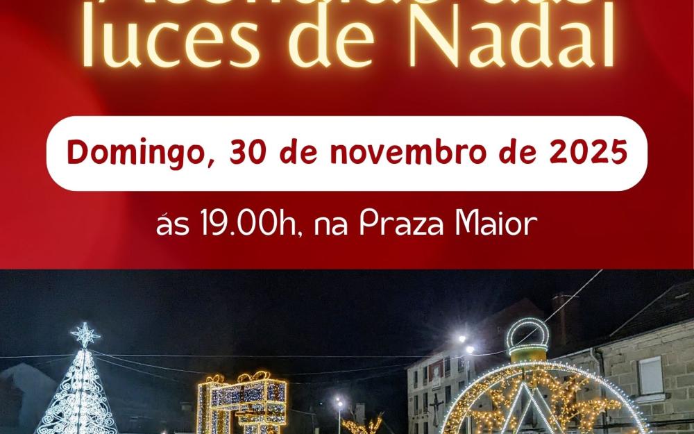 A Cañiza dará inicio ao Nadal este domingo, 30 de novembro, co acendido das luces e da árbore da Praza Maior.