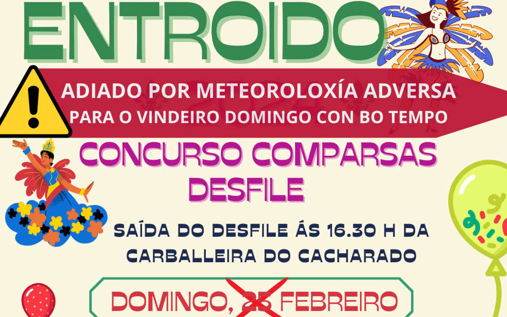 Comunicado de cambio de data do concurso de comparsas de entroido 2024