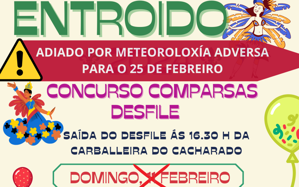 Comunicado de cambio de data do concurso de comparsas de entroido 2024