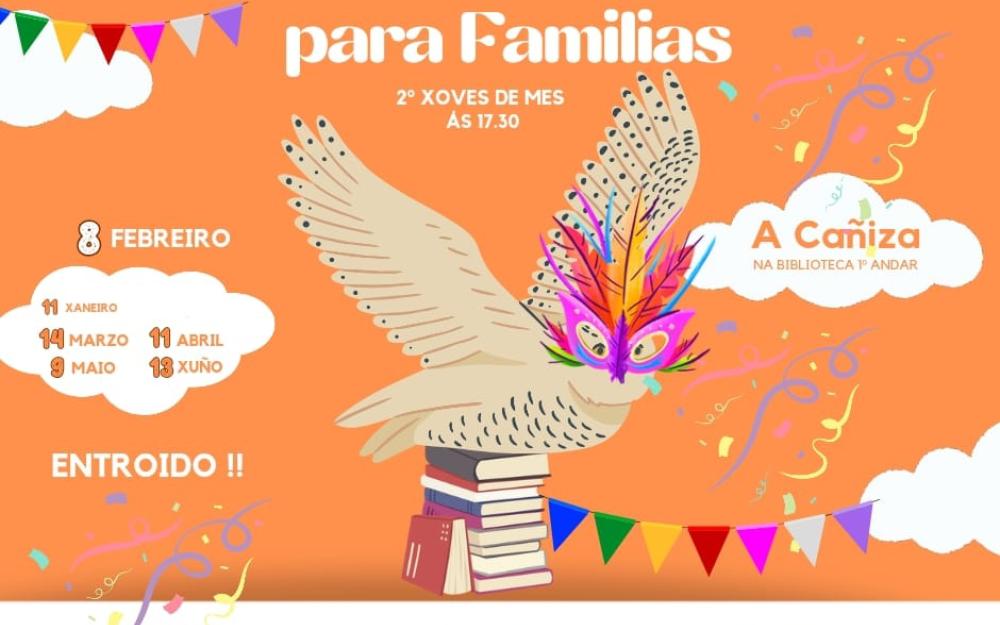 Nova sesión do Club de Lectura para familias, nesta ocasión coa temática máis "carnavaleira"