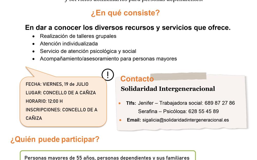 xornada informativa sobre os programas que ofrece a Asociación Solidariedade Intergeneracional
