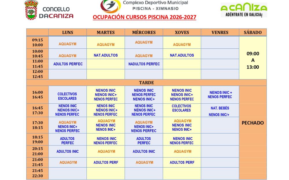 A piscina climatizada inicia mañá a nova tempada 2026-2027