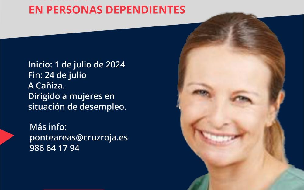 CRUZ ROJA organiza un Curso de Higiene, atención sociosanitaria e nutrición en persoas dependentes