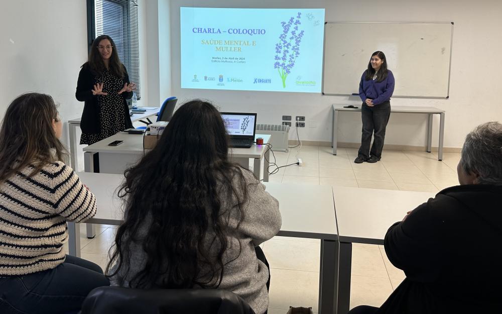 Asistimos á charla coloquio sobre «SAÚDE MENTAL E MULLER», impartida pola entidade Avelaíña Saúde Mental.