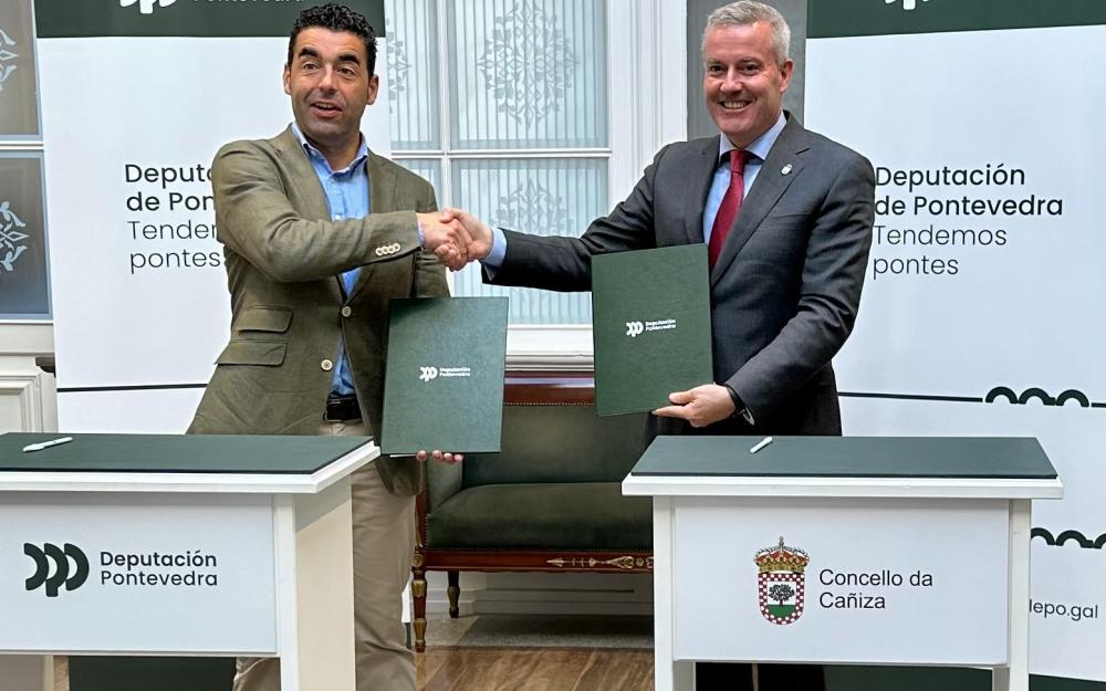 O Alcalde da Cañiza asinou esta mañá xunto co Presidente da Deputación o Convenio de Colaboración para a execución do  proxecto de humanización da rúa ANTONIO FACORRO 
