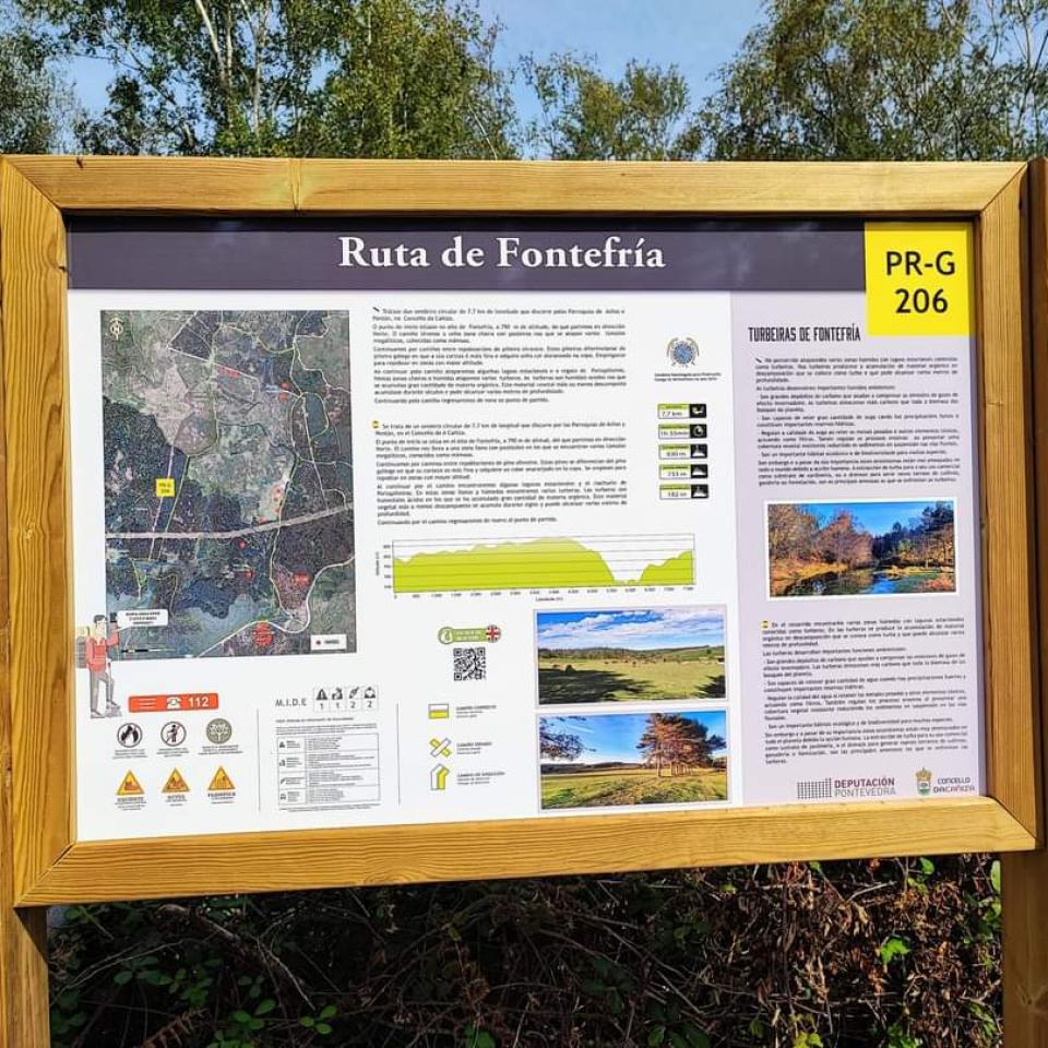 Ruta  de sendeirismo de «Fontefría PR-G 206», incluida no Plan de Reordenación de Sendeiros da Cañiza.