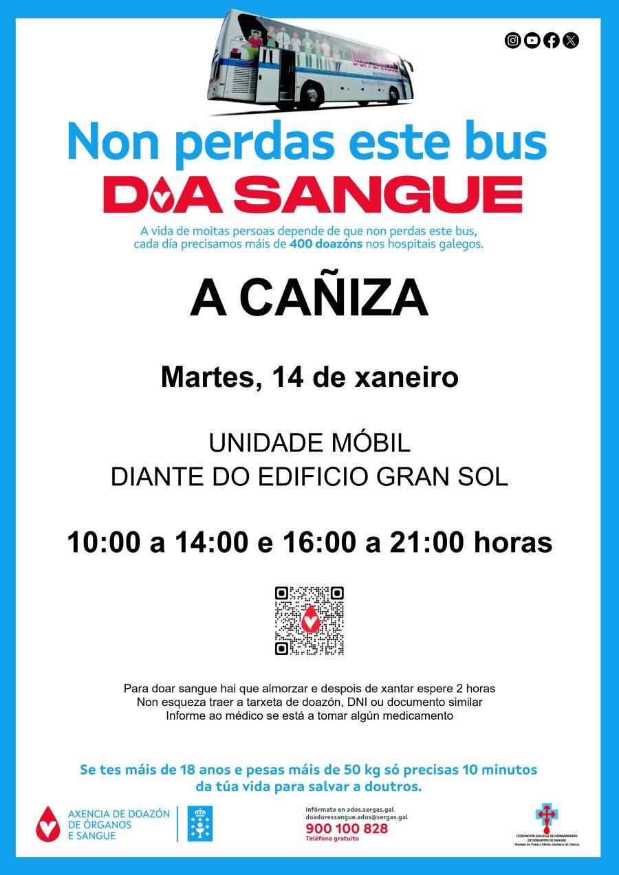 A unidade Móbil de ADOS estará na Cañiza o 14 de xaneiro de 2025 en horario de 10 a 14h e de 16 a 21h
