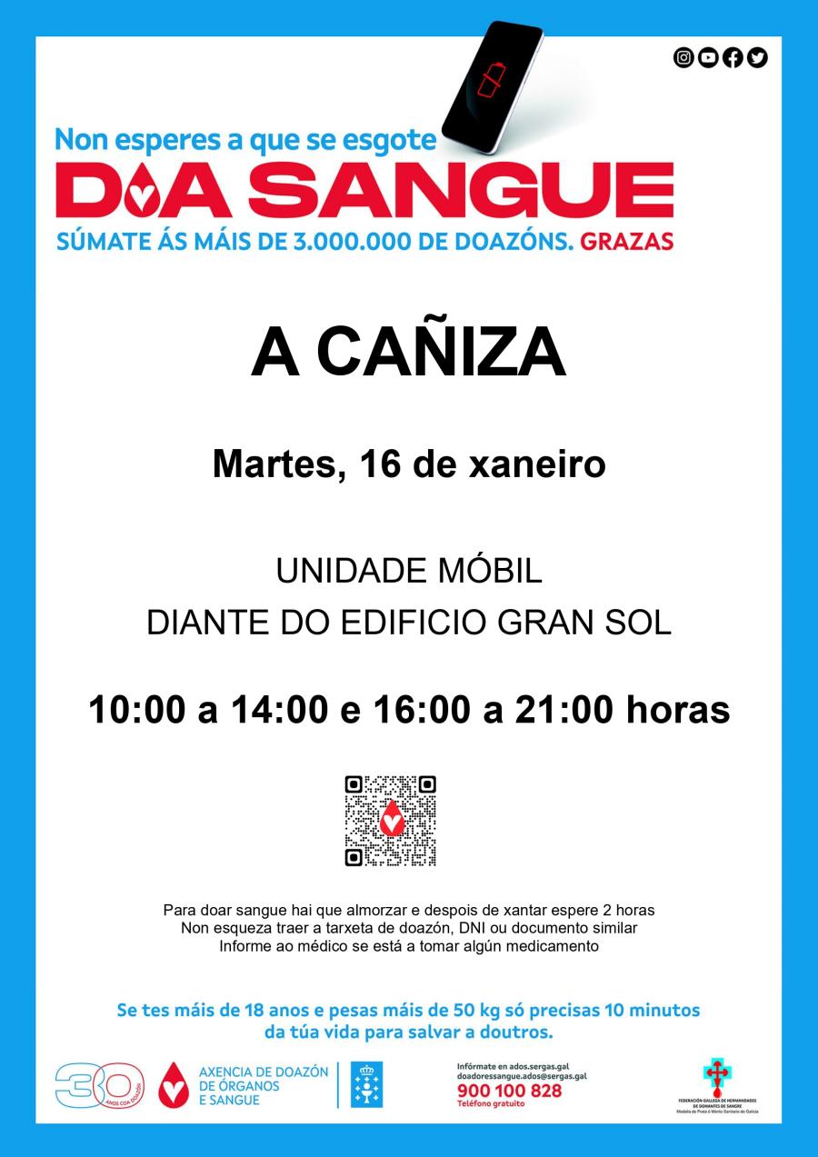 Doa Sangue pola saúde de todos.16 de xaneiro de 2024