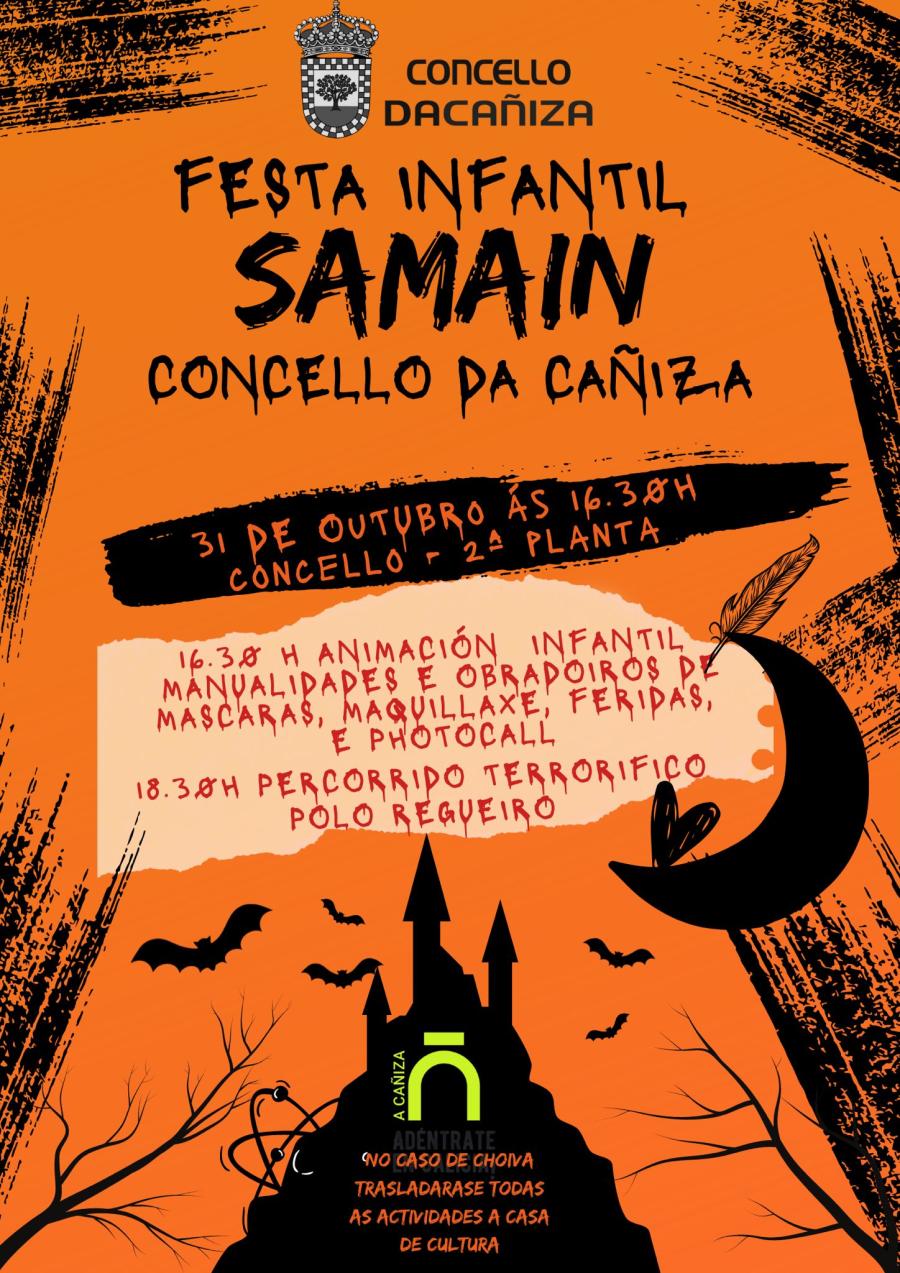 o luns 31 de outubro celebramos o noso particular SAMAIN cunha festa infantil con manualidades e percorrido polo Regueiro