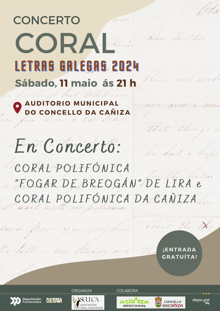 Música. Concerto Coral das Letras Galegas 2024